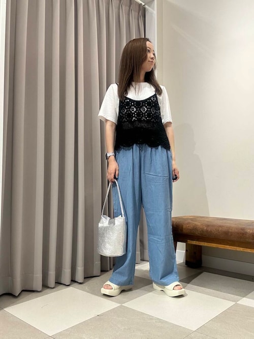メタリックバケットバッグ