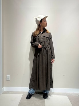 「アイテム（シャツワンピース）」を使った、zuu17さん（レディース・157cm）の秋コーディネート
