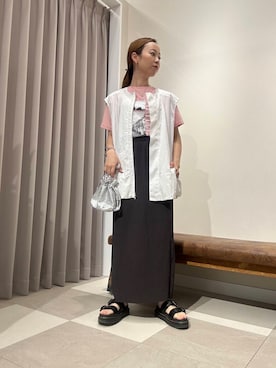 「プリントtシャツ」｜zuu17さん（レディース・157cm）の夏コーディネート