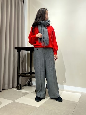 「アイテム（マフラー）」を使った、zuu17さん（レディース・158cm）の秋コーディネート