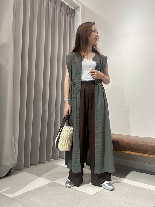 リネンレーヨンシャーリングパンツ
