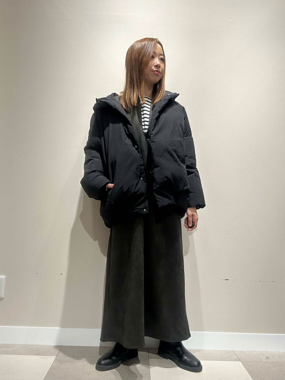 GREENDOWNコクーンフードジャケットを使った人気ファッション
