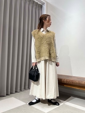 「アイテムズ」｜「アイテム（シャツワンピース）」を使った、zuu17さん（レディース・157cm）の冬コーディネート