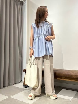 「ティアードブラウス」｜zuu17さん（レディース・157cm）の夏コーディネート