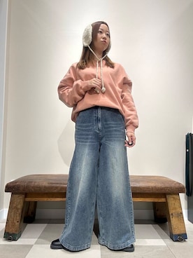 「アイテム（イヤーマフ）」を使った、zuu17さん（レディース・157cm）の冬コーディネート