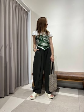 「アイテム（バンダナ/スカーフ）」を使った、zuu17さん（レディース・157cm）の夏コーディネート