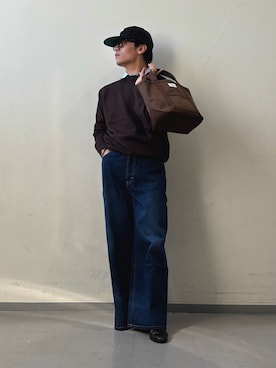 「ORCIVAL（オーシバル）のORCIVAL　TOTE BAG SMALL（トートバッグ）」を使った、Kota.aさん（メンズ・166cm）の秋コーディネート