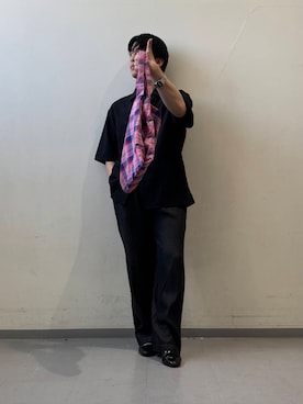 「スラックス」｜「アイテム（デニムパンツ）」を使った、Kota.aさん（メンズ・166cm）の夏コーディネート