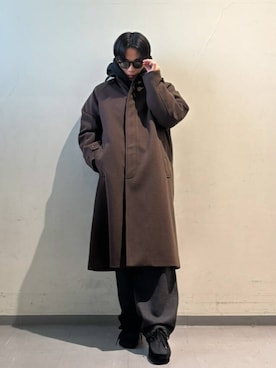 「アイテム（ステンカラーコート）」を使った、Kota.aさん（メンズ・166cm）の冬コーディネート