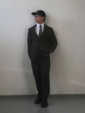 「アイテム（スーツパンツ）」を使った、Kota.aさん（メンズ・166cm）の冬コーディネート