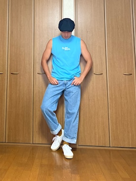 「アイテム（スニーカー）」を使った、k4kさん（メンズ・175cm）の夏コーディネート