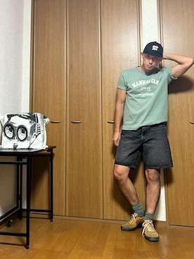 「アイテム（キャップ）」を使った、k4kさん（メンズ・175cm）の夏コーディネート