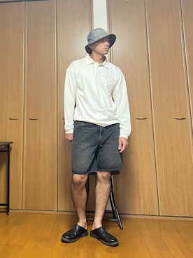 「アイテム（ポロシャツ）」を使った、k4kさん（メンズ・175cm）の夏コーディネート