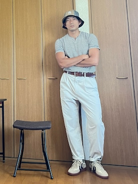 「アイテム（パンツ）」を使った、k4kさん（メンズ・175cm）の夏コーディネート