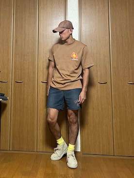 「アイテム（Tシャツ/カットソー）」を使った、k4kさん（メンズ・175cm）の夏コーディネート