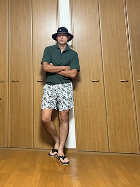 「アイテム（ポロシャツ）」を使った、k4kさん（メンズ・175cm）の夏コーディネート