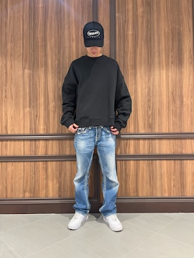 「WHITELAND（ホワイトランド）のアイテム（スウェット）」を使った、Kimiyaさん（メンズ・177cm）の秋コーディネート