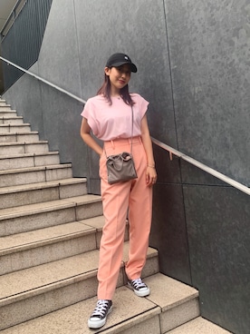 「キャップ女子」｜amiさん（レディース・152cm）の秋コーディネート