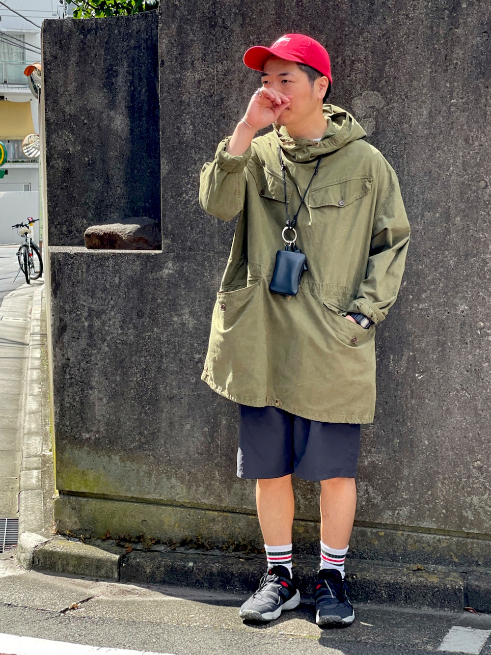 「ラブアンドピース2021、秋服準備はじめました、ミリタリー、スモック、アノラック、フランス軍、古着、古着MIX、ミリタリーコーデ、ビックシルエット」｜「NIKEのアイテム（スニーカー、ブラック系）」を使った、りつ@ファンプさん（メンズ・180cm）の秋コーディネートの1枚目の写真
