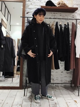 「PUAL CE CIN（ピュアルセシン）のアイテム（その他アウター）」を使った、komiさん（レディース・161cm）の冬コーディネート