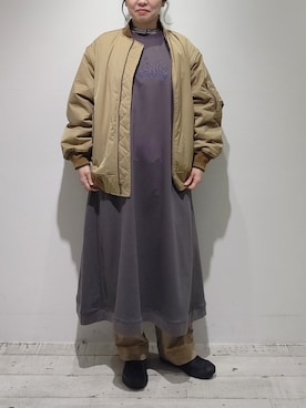「PUAL CE CIN（ピュアルセシン）のアイテム（MA-1）」を使った、komiさん（レディース・161cm）の秋コーディネート