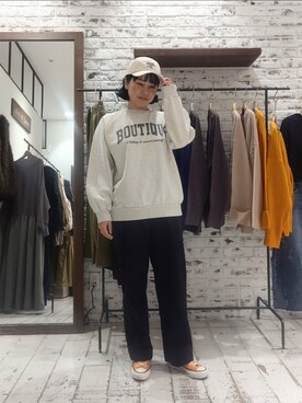 「PUAL CE CIN（ピュアルセシン）のアイテム（帽子）」を使った、komiさん（レディース・161cm）の秋コーディネート