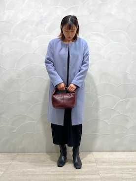 「カラーコート」｜「アイテム（ワンピース/ドレス）」を使った、Maedaさん（レディース・156cm）の秋コーディネート