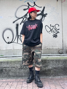 「XLARGE（エクストララージ）のアイテム」を使った、RICOさん（レディース・151cm）の春コーディネート