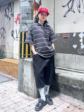 「XLARGE（エクストララージ）のアイテム」を使った、RICOさん（レディース・151cm）の夏コーディネート