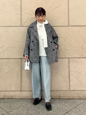 「アイテム（ピーコート）」を使った、umedaさん（レディース・164cm）の秋コーディネート