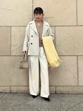 「アイテム（ピーコート）」を使った、umedaさん（レディース・164cm）の秋コーディネート