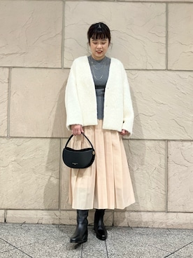 「アイテム（ノーカラージャケット）」を使った、umediaさん（レディース・164cm）の秋コーディネート