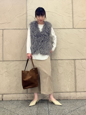「URBAN RESEARCH ROSSO WOMEN（アーバンリサーチ　ロッソ）のピーチタッチストレートスカート（スカート）」を使った、umedaさん（レディース・164cm）の夏コーディネート