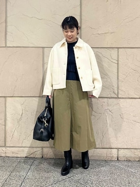 「URBAN RESEARCH（アーバンリサーチ）のレザーボストンバッグ（ボストンバッグ）」を使った、umedaさん（レディース・164cm）の冬コーディネート