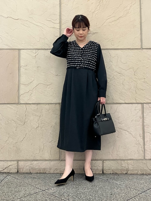 セール】F by ROSSO ツイードドッキングワンピース（ワンピース）｜F