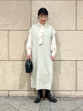 「仕事着」｜「アイテム（ワンピース/ドレス）」を使った、umediaさん（レディース・164cm）の冬コーディネート