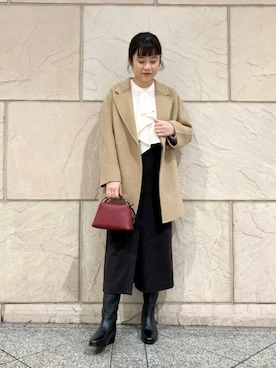 「アイテム（チェスターコート）」を使った、umedaさん（レディース・164cm）の秋コーディネート