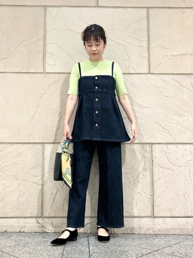 「Lee（リー）のアイテム（オールインワン・サロペット）」を使った、umediaさん（レディース・164cm）の秋コーディネート