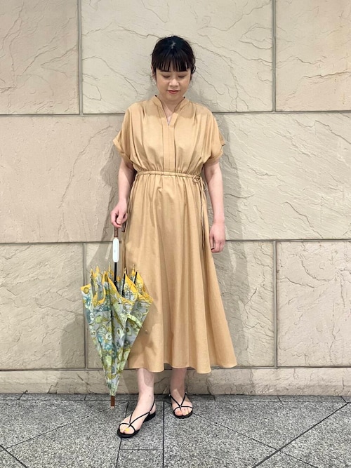 ウォッシャブルセミシアーキーネックワンピース（ワンピース