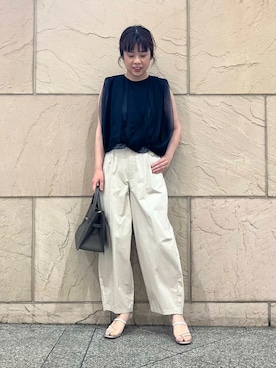 「アイテム（その他トップス、ブルー系）」を使った、umediaさん（レディース・164cm）の夏コーディネート