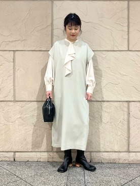 「GIANNI CHIARINI（ジャンニ キアリーニ）のアイテム（ハンドバッグ）」を使った、umedaさん（レディース・164cm）の冬コーディネート