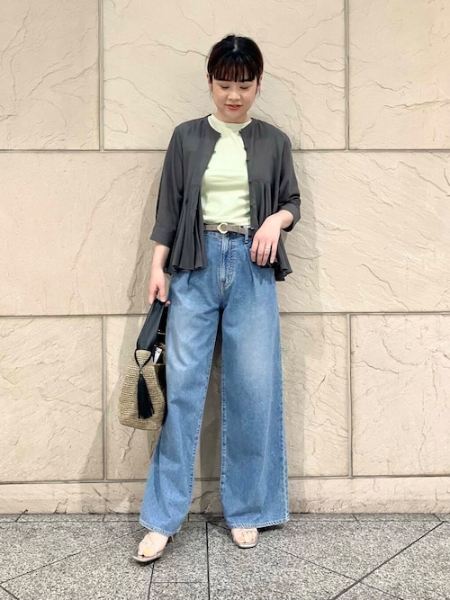 ブラウス シャツ ヘムギャザーショートシャツ 春服 レディース STYLEMIXER ブラウス シャツ ヘムギャザーショートシャツ 春服
