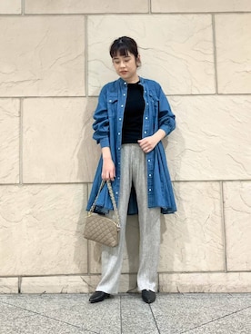 「アイテム（シャツワンピース）」を使った、umedaさん（レディース・164cm）の秋コーディネート