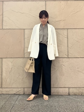「URBAN RESEARCH ROSSO WOMEN（アーバンリサーチ　ロッソ）のアイテム（ジャケット/アウター、ホワイト系）」を使った、umedaさん（レディース・164cm）の春コーディネート