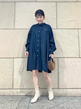 「アイテム（シャツワンピース）」を使った、umedaさん（レディース・164cm）の夏コーディネート