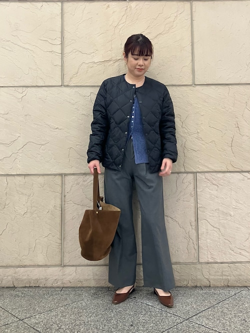 セール】ウール混防シワハイウエストワイドスラックス（その他パンツ