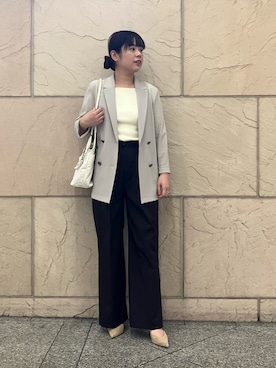 「URBAN RESEARCH ROSSO WOMEN(アーバンリサーチ ロッソ)のメモリーネットライトジャケット(その他アウター、ベージュ系)」を使った、umedaさん(レディース・164cm)の夏コーディネート