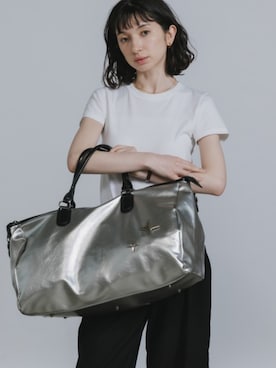 「GILDAN（ギルダン）の【GILDAN】ギルダン/ 色・サイズ展開豊富 クルーネック Tシャツ ウルトラコットン100% 6.0oz ベーシック無地カットソー ビッグサイズ ヘビーウェイト 2026年春夏（Tシャツ/カットソー、ホワイト系）」を使った、NA♡さん（レディース・165cm）の夏コーディネート