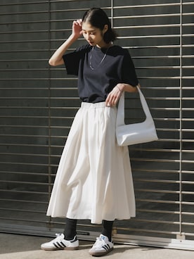 「GILDAN（ギルダン）の【GILDAN】大人気！ 6oz ultra cotton short sleeve t-shirts / ウルトラ コットン 半袖 Tシャツ ルーズシルエット 無地T サイズ・カラー展開多数 2026年 夏 夏服（Tシャツ/カットソー、ブルー系）」を使った、NA♡さん（レディース・165cm）の夏コーディネート
