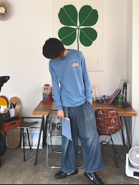 「GU（ジーユー）のアイテム（パンツ）」を使った、taigaさん（メンズ・178cm）の夏コーディネート